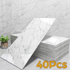 40PCS Marble Peel and Stick Backsplash Wall Panels Peel Stick Tile PVC Wallpaper