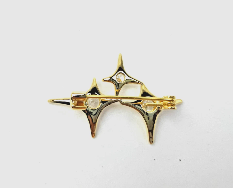 Broches pequenos de estrela de zircônia cúbica para mulheres homens moda joias presente - Imagem 4 de 4