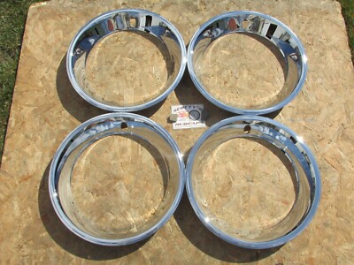 15″X7″ GM RALLY WHEEL CHROME STAINLESS STEEL TRIM RINGS BEAUTY RINGS ...
