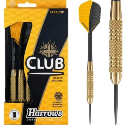Harrows Darts Club Solid Precision Brass 18g (Steel Dart) Dartpfeil NEU