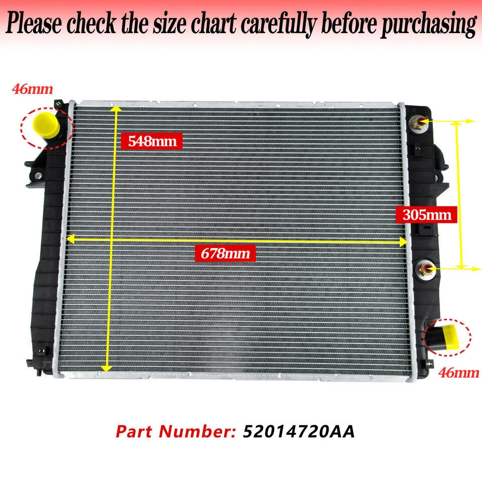 Aluminum Radiator for 2013-2018 2016 Ram 2500 3500 4500 5500 # 52014720AA Foto 2 de 4
