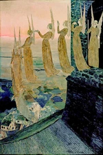 Carlos Schwabe - Cloches du Soir, Evening Bells (1891) - 17"x22" Fine Art Print