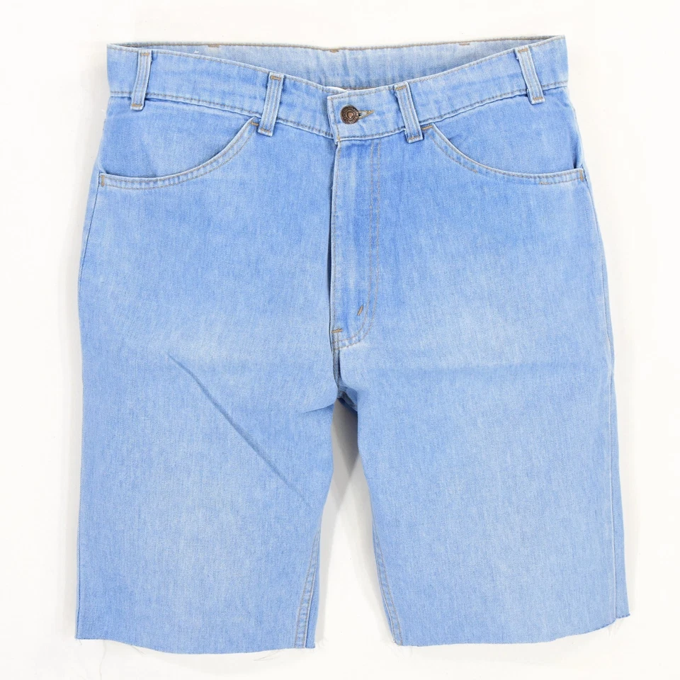 1970's Vintage Men's Levi's Denim Shorts Light Blue Wash Skosh More comfort 32  - Image 2 of 4