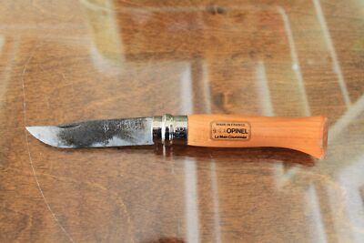 Opinel Beechwood Handled Knife with Virobloc Locking Collar