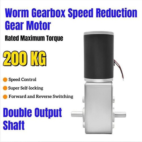 Large Torque Double-axis DC12V/24V Turbo Worm Gearbox Speed Reduction Gear Motor - Picture 13 of 14