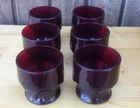 Lot Of 6 Vintage Anchor Hocking Royal Ruby Georgian Red 5.5oz Juice Glasses