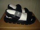 100% AUTHENTIC NEW WOMEN LOUBOUTIN LOCK COOL BLACK WOOL SANDALS US 8 — photo 4