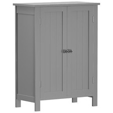 Wood Bathroom Floor Cabinet Freestanding Cabinet Storage Cupboard Home Gray