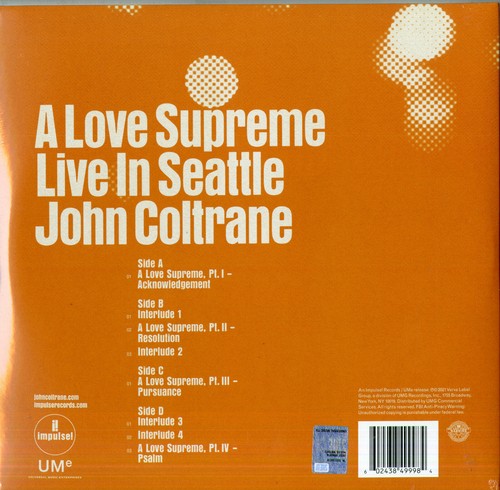 Coltrane John A Love Supreme Live In Seattle Double Vinyl LP New Sealed - Picture 2 of 2