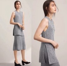 Wilfred Aritzia Palmier Sleeveless Split Hem Long Tunic Knit Sweater Top XS
