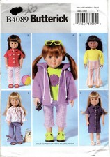 "18" Doll Clothes"  2003 Butterick Sewing Craft Pattern  B4089 UNCUT