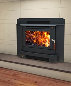Wood Heater Ecomaxx Classic Zero Clearance Inbuilt Metallic