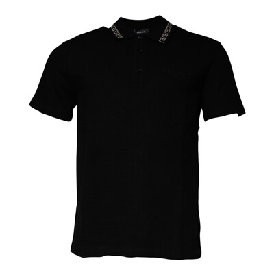 VERSACE ブラック ポロシャツ ギリシャ模様 ヴェルサーチ Versace Polos & T-shirts for Men