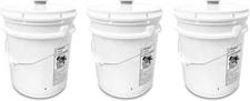 ATERET 5 Gallon White Buckets & Pour Spout Lids in a 3, 6, or 12 pack