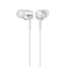 SONY MDR-EX255AP Closed Dynamic In-Ear Headphones In-Line Remote Mic White NEW