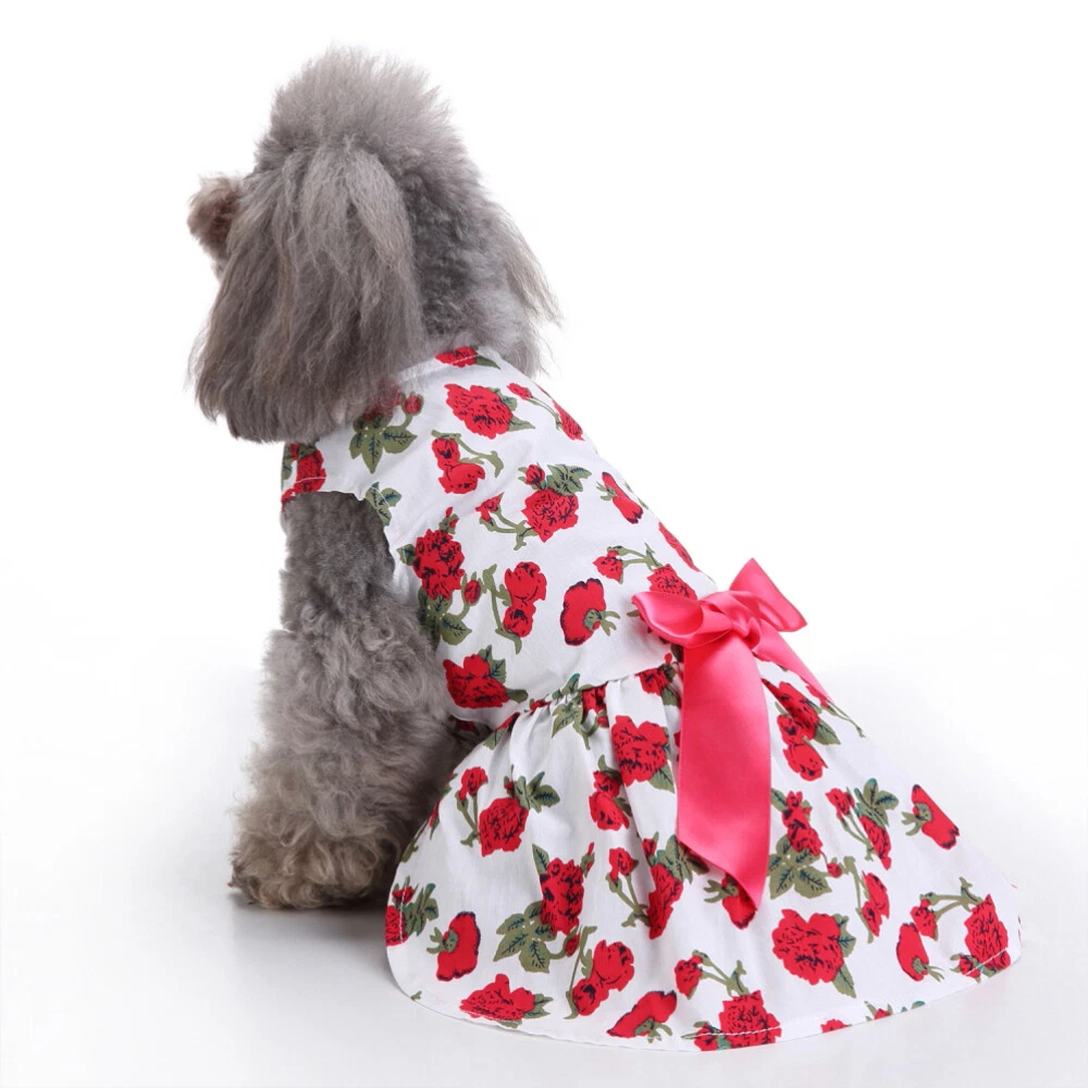 VETEMENTS Vestiti per cani con fiori da sposa vestiti per cani di piccola taglia con fiocco gonna per cani animali domestici