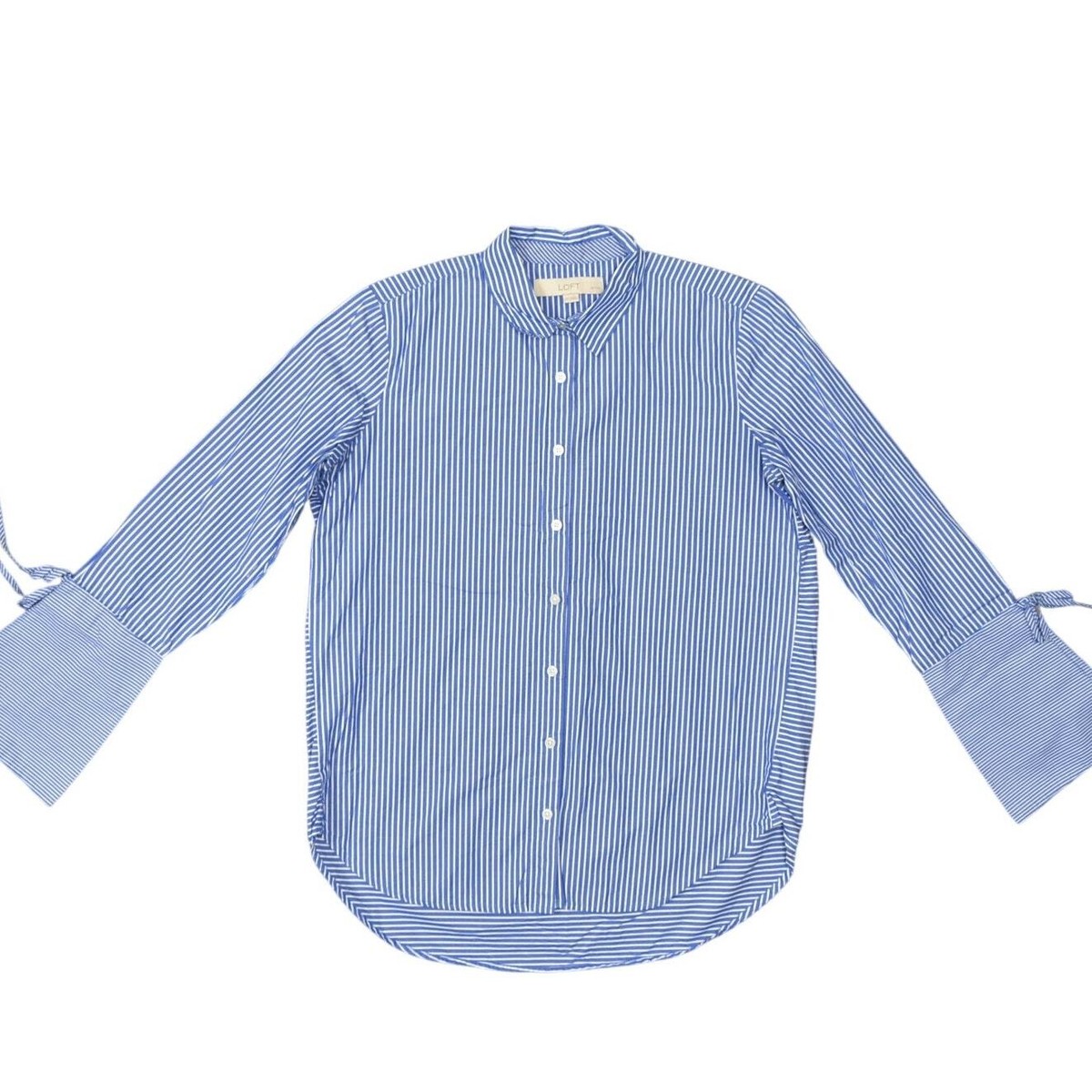 トップス louren slitsleeve over shirts stripe Women's Striped Shirt with Belt Long Sleeve Slim Blouse