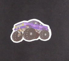 Purple Monster Truck Cool Monster Truck Sticker 1 3/8" x 2 3/8" D 