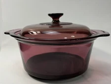 Visions by Corning Ware Cranberry Glass 3.5 liter Dutch Oven with Teflon