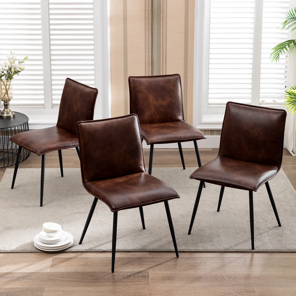 Duhome Faux Leather Dining Chairs Set of 4 Side Chairs for