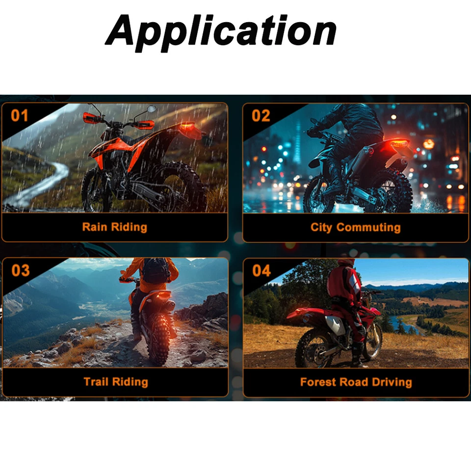 For Yamaha WRX YZ 250 400 426 450 LED Rear Fender Brake Tail Light Dirt Off-road - Image 4 of 4