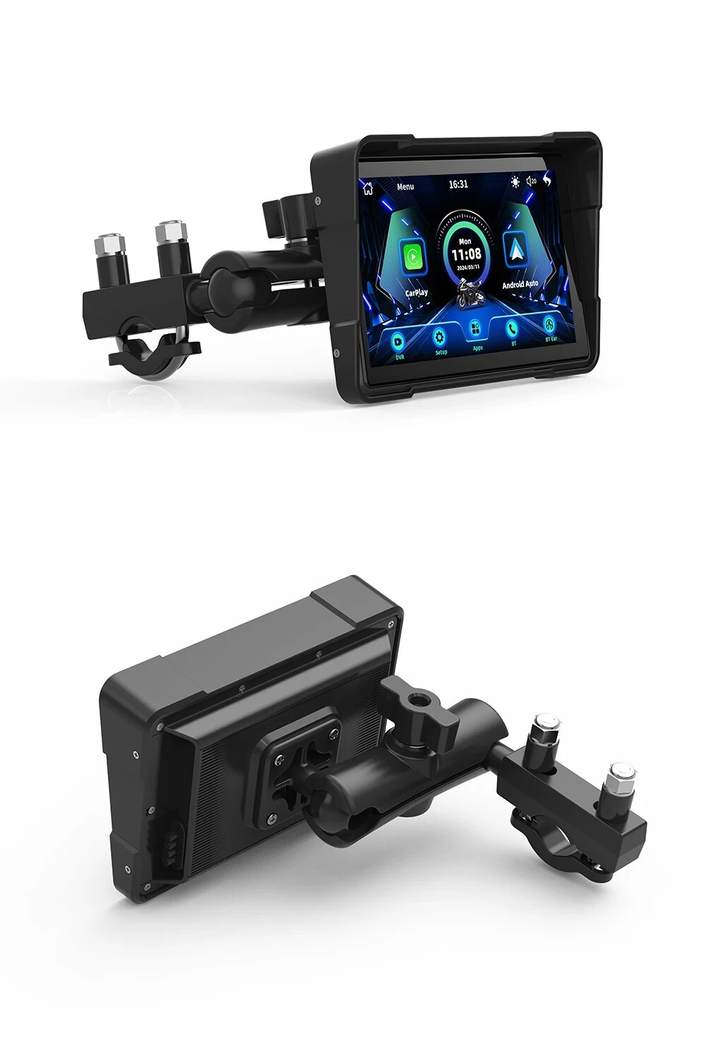 CarPlay Android Auto Moto 7" Impermeabile Touchscreen Bluetooth Gp Navigazione - Miniatura 9