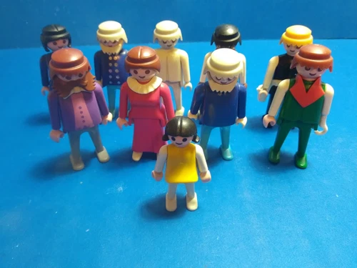 1974-87 Vintage Playmobil Figure Lot Of 10 Free Shipping
