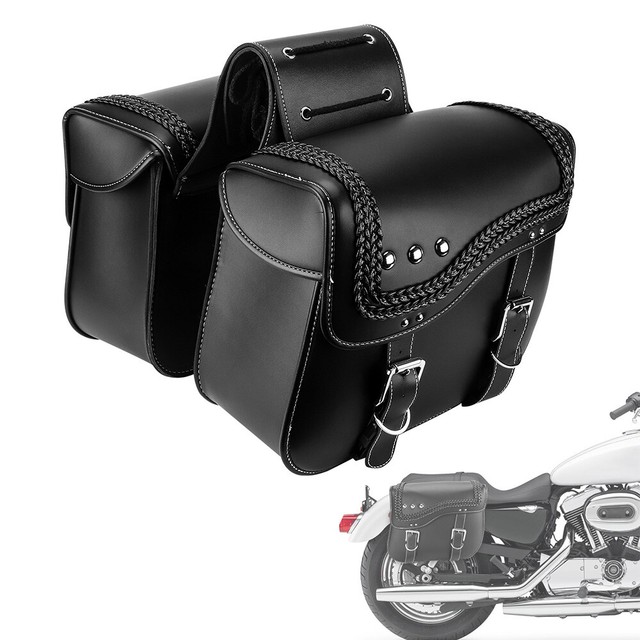 Motorcycle PU Leather Saddle Bags Luggage Bags For Sportster 883 1200