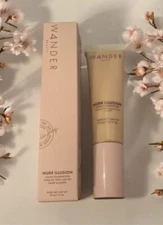 WANDER BEAUTY Nude Illusion Liquid Foundation LIGHT 1 Fl Oz / 30 mL NIB