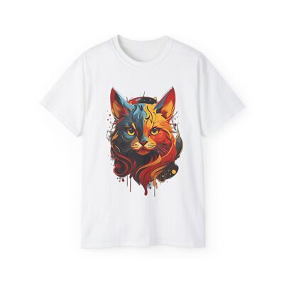 Unisex Ultra Cotton Tee Shirt for Cat Lovers,  Handcrafted Design, 100% coton