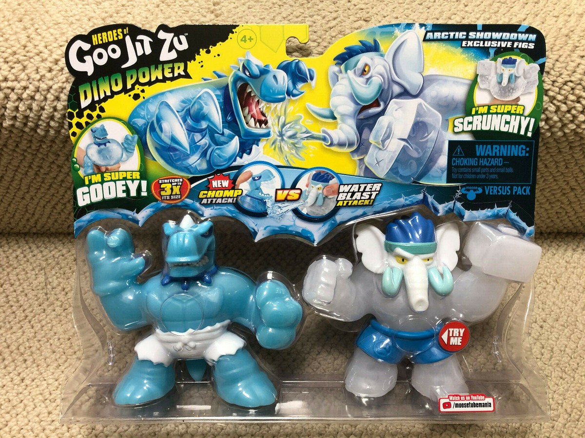 2- HEROES OF GOO JIT ZU DINO POWER GIGATUSK VS TYRO & REDBACK