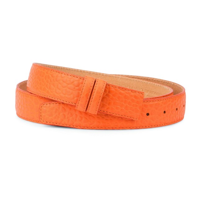 Orange Belt Without buckle Mens Womens Fits Ferragamo Replacement strap