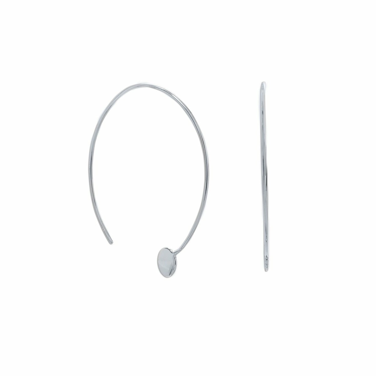Gold-plated Sterling Silver Threader Earrings with Circle End Gold-plated Sterling Silver Threader Earrings with Circle End