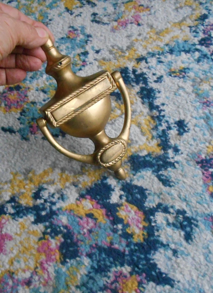 Heurtoir ancien style Directoire Poignée  en Laiton massif  doré - Photo 2/4