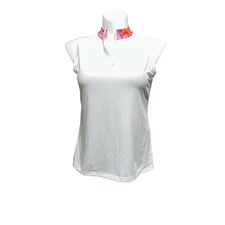 Tommy Bahama Golf NWT Women’s Large Top White Sleeveless 1/4 Zip Pullover New