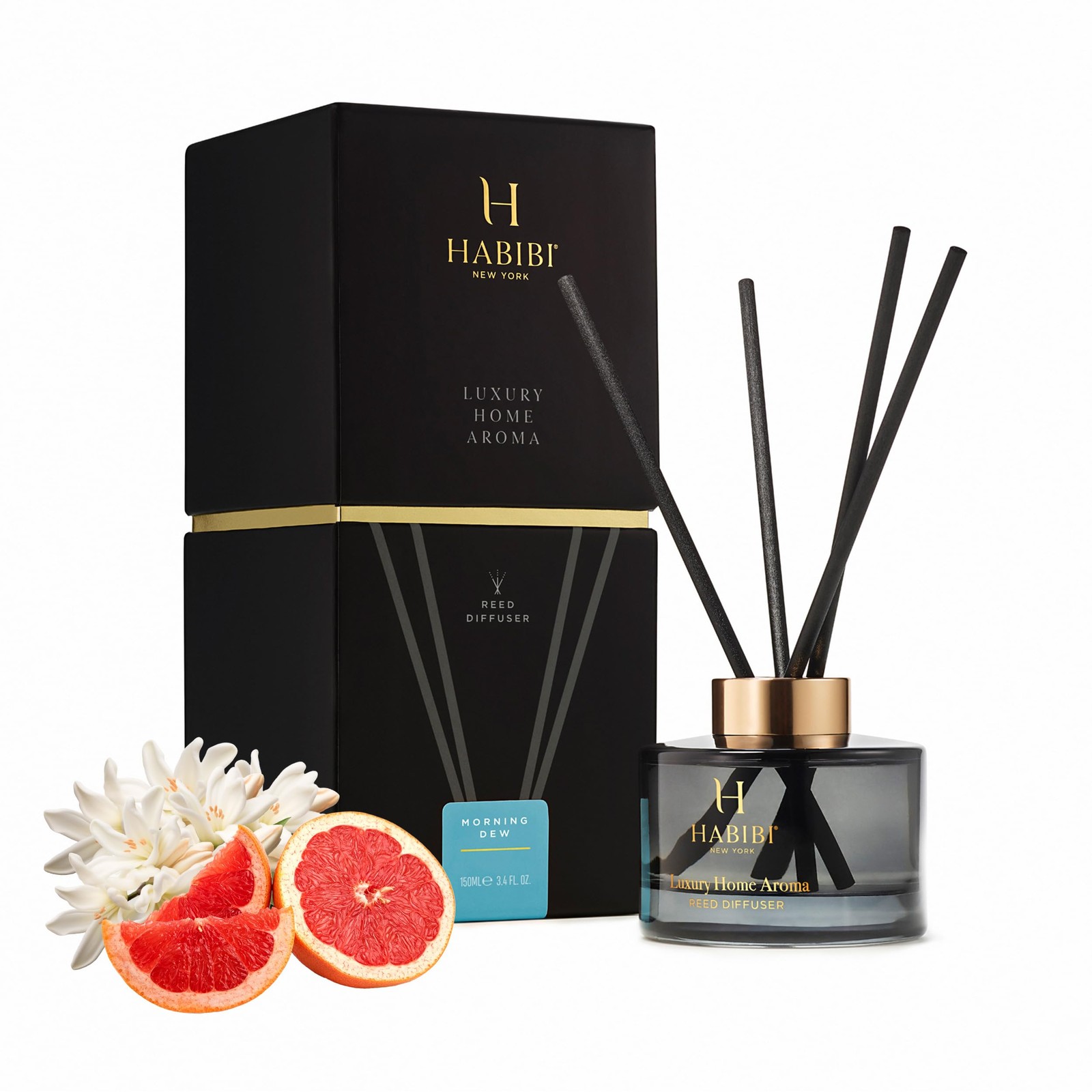 Morning Dew Essential Oil Diffusers for Home – Luxury Reed Diffuser Set with ...