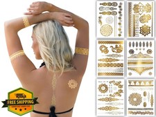 Terra Tattoos Gold Metallic Flash Sheets 75 Designs Women