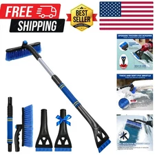34" Extendable Ice Scrapers for Car Windshield 2-in-1 Snow Brush for Car Snow...