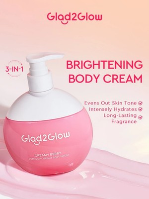 Glad2Glow Brightening Moisturizer Glowing Cream Berry Overnight Whitening Bright