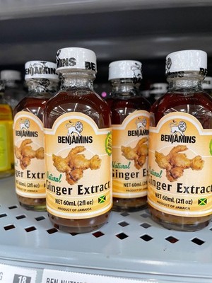 4 Pack Benjamins Natural Ginger Extract 2 fl oz Bottles   Made in Jamaica