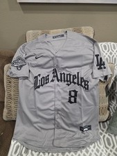 Los Angeles Dodgers Gothic Print Kike Hernandez  Jersey