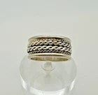 Vintage  Sterling Silver .925 Mexico BIG BOLD BEAD AND BRAID BAND SIZE 9.75