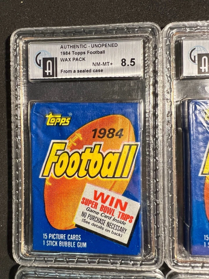 1984 Topps Football Wax Pack GAI 8.5 Elway, Marino Rookie RC? FROM A SEALED CASE - Image 3 of 4