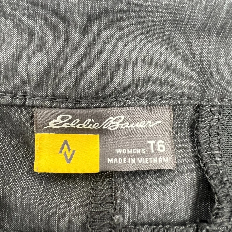 Pantalones de Senderismo Eddie Bauer 6T Alto Travex Nylon Convertibles Enrollables Gris Elástico Foto 4 de 4