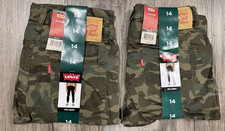 Levi's 2pk Pants Boys 14 Green Camo Jogger Slim Fit Stretch Elastic Cuff Twill