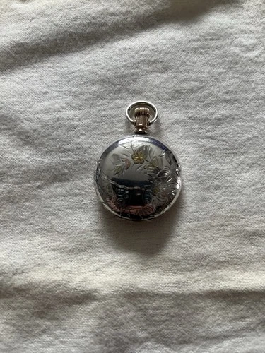 Antique 1891 Elgin Coin Silver Full Hunter Case Poster Watch