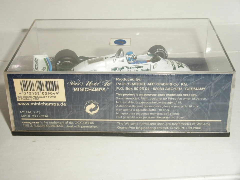 1/43 Minichamps 430 820006 - 1982 Williams FW08 Rosberg - Nr. Mint - Image 4 of 4