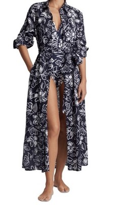 Lauren Ralph Lauren Floral-Print Shirt Dress Swim Cover-up Navy Allora Floral, M