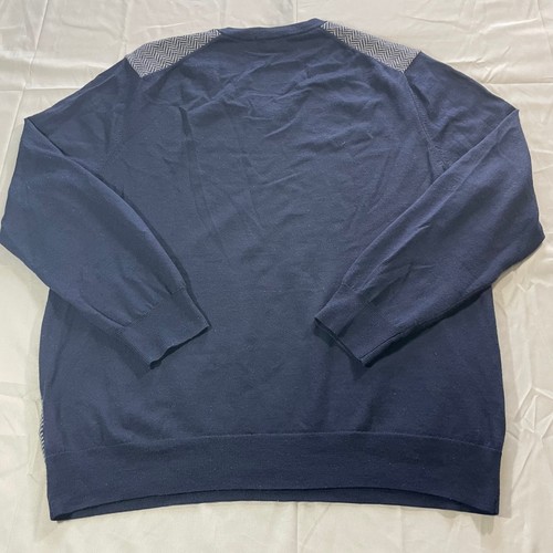 Brooks Brothers 100% Extra Fine Italian Merino Wool Sweater V-Neck Gray Mens XL - 第 5/6 張圖片