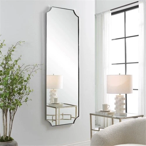 Uttermost Lennox Transitional Metal MDF and Glass Tall Mirror in Nickel/Silver - Picture 6 of 6
